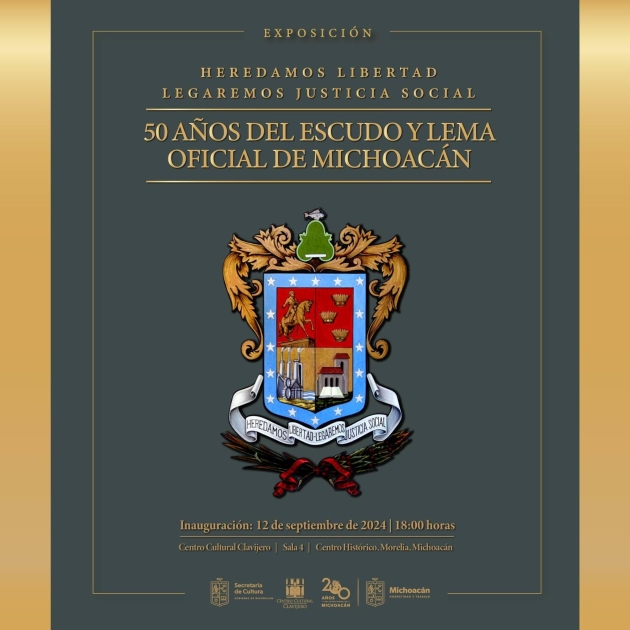 Con exposición, Gobierno de Michoacán conmemorará 50 años del escudo estatal 