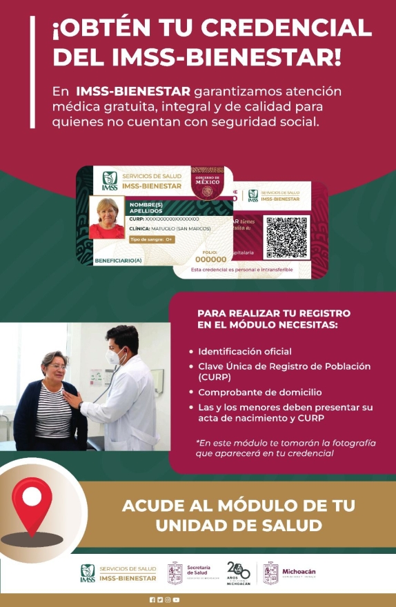 Arranca en Morelia credencialización al IMSS Bienestar; conoce cómo registrarte 