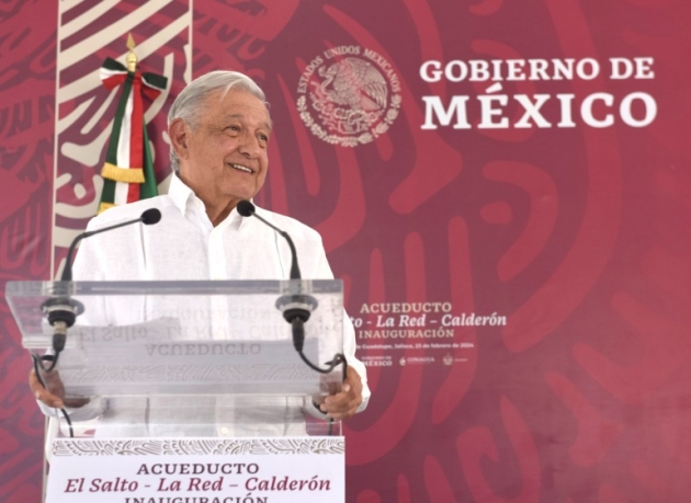 Gobierno garantiza agua en el país con importantes obras: presidente; inaugura acueducto para Guadalajara: AMLO