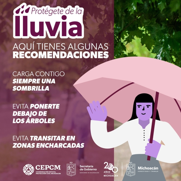 Pronostican lluvias intensas para Michoacán; pide PC estatal tomar precauciones  