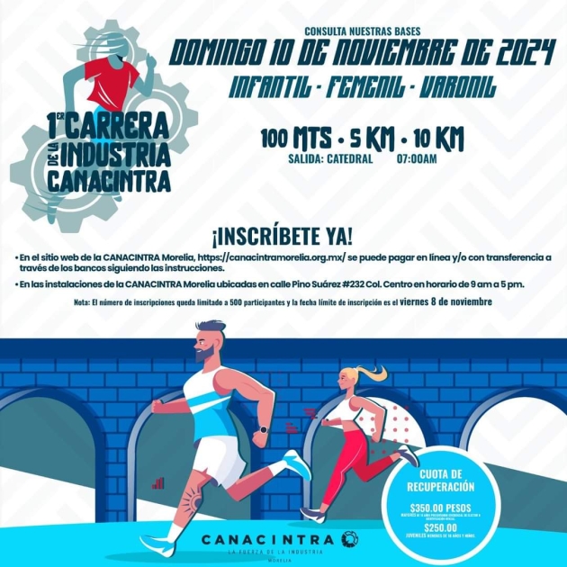 En puerta la Primer Carrera de la Industria Canacintra “Uniendo Pasos hacia el Progreso” 