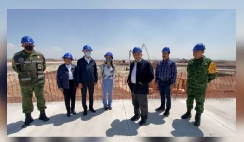 AMLO supervisa construcción del Aeropuerto Internacional General Felipe Ãngeles; obra registra avance del 60 por ciento 
