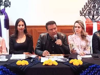 El Titular de SECTUR Roberto Monroy a lado de otras Autoridades dan  a conocer pormenores de la Tradicional  Noche de Ãnimas del Día de Muertos este próximo 2 de Noviembre 2022                                    