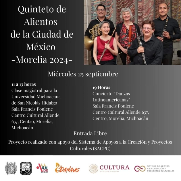 ¡El Quinteto de Alientos de la Ciudad de México llega a Morelia! 