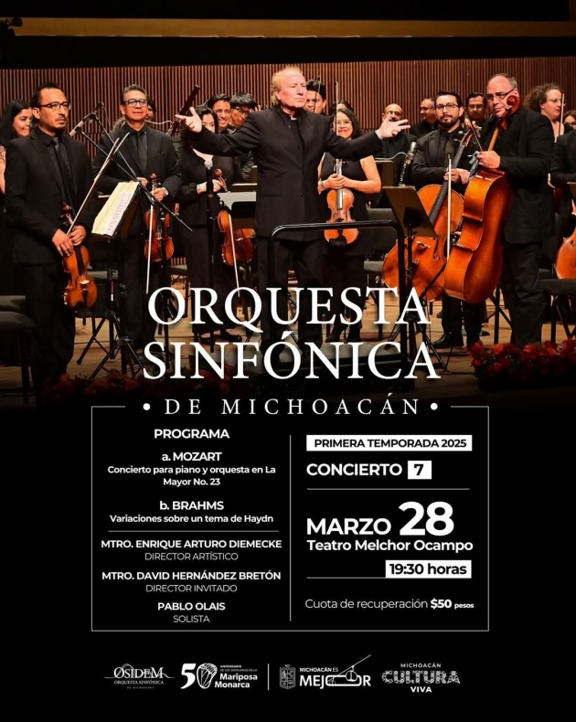 De Mozart a Brahms, viaje musical que ofrecerá la Orquesta Sinfónica de Michoacán  