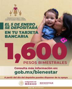 El 5 de enero se depositará el Programa de Apoyo para Niñas y Niños, Hijos de Madres Trabajadoras 