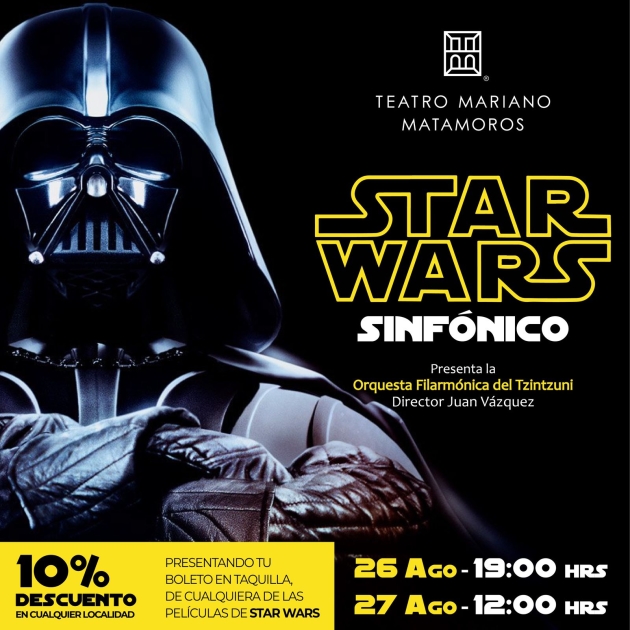 El Teatro Matamoros invita al Concierto Sinfónico “STAR WARS, muy recomendable 