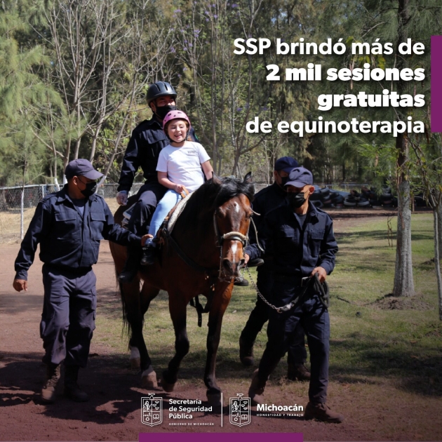 SSP ha dado 2 mil 100 sesiones gratuitas de equinoterapia 