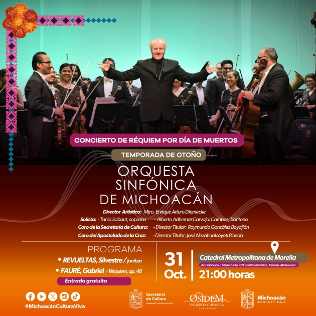 OSIDEM Concertará 2  repertorios de Réquiem por Noche de Muertos 