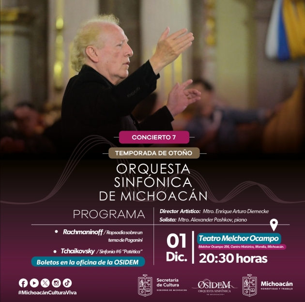 Enrique Diemeck y Alexander Pashkov juntos en el próximo Espectáculo de la OSIDEM 
