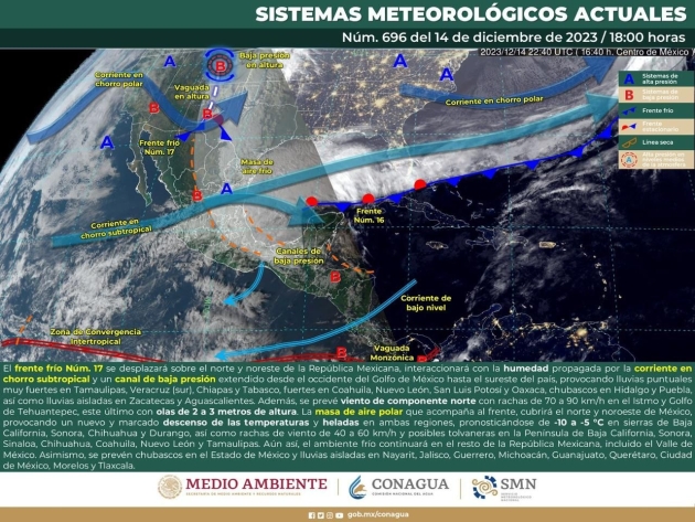 Frente frío 17 dejará lluvias y temperaturas de 0 a 5 grados en Michoacán: PC 