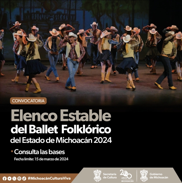 ¿Quieres ser parte del Ballet Folklórico de Michoacán? esta convocatoria es para ti 