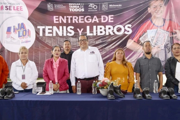 Llegan tenis para más de 33 mil estudiantes de Morelia y Cuitzeo 