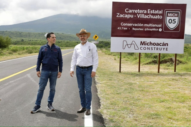Inaugura Ramírez Bedolla rehabilitación carretera Zacapu-Villachuato; se invirtieron 201 mdp 