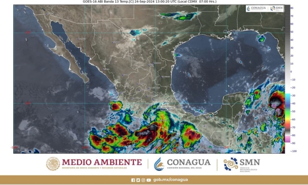 Ciclón John mantendrá fuertes lluvias en Guerrero y Oaxaca y torrenciales en Chiapas y Veracruz 
