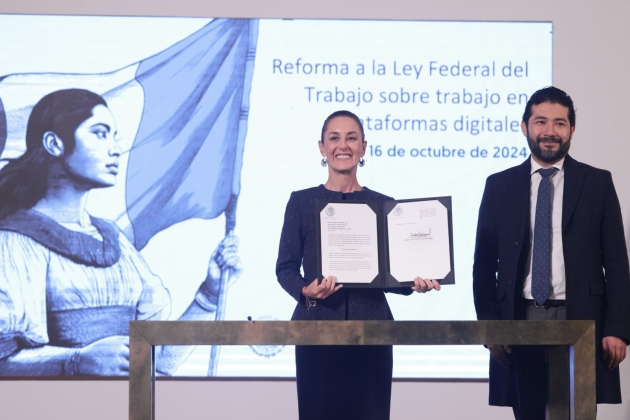 Presidenta Sheinbaum firma Iniciativa de Reforma por los Derechos de trabajadores de P. Digitales 