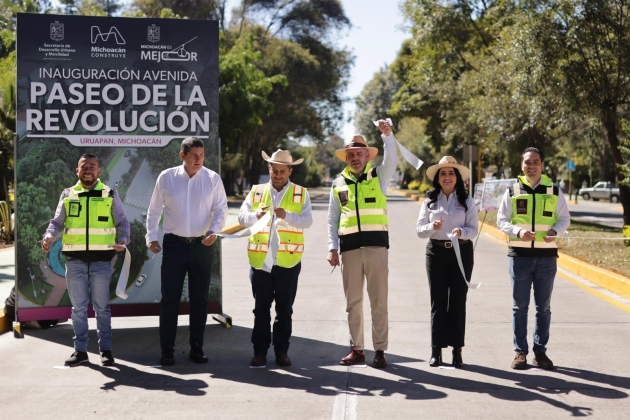Inaugura Ramírez Bedolla rehabilitación de avenida Paseo de la Revolución en Uruapan 