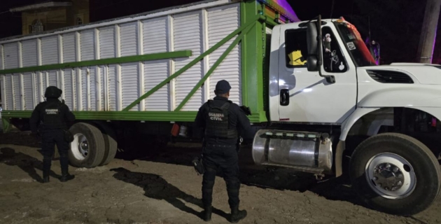 SSP recupera camión robado en Uruapan con más de 8 toneladas de aguacate 