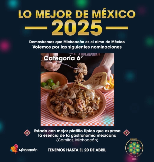 Las Carnitas Michoacanas, nominadas Mejor Platillo Típico por 