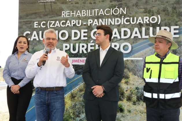 Inaugura Ramírez Bedolla entronque carretero Zacapu-Panindícuaro; tras 15 años de abandono 