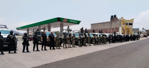 SSP refuerza presencia operativa interinstitucional en Tuzantla, con Defensa, FGR, FGE y Guardia Nacional 