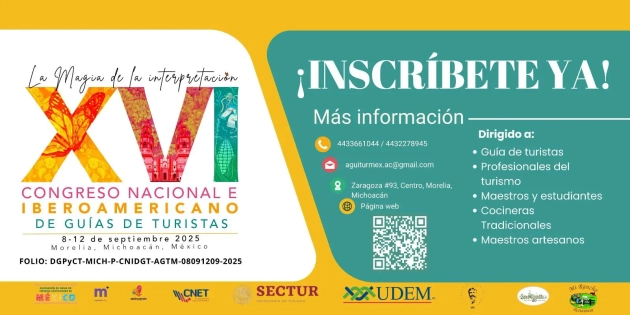 Congreso Nacional e Iberoamericano de Guías de Turistas llega a Michoacán 