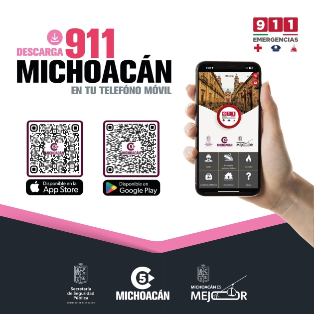 App 911 Michoacán, la forma más sencilla de pedir ayuda en una emergencia: SSP 