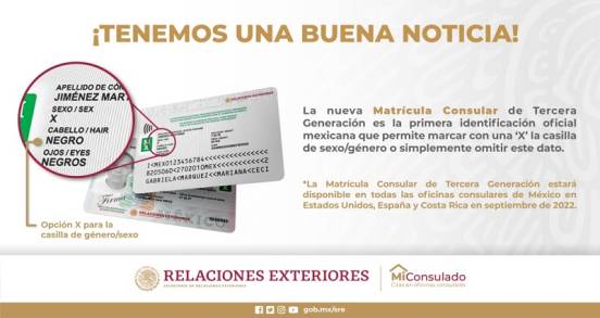 Â¡Atención Connacionales Residentes en USA:  Comienza ya  la expedición de la nueva Matrícula Consular de Tercera Generación! 