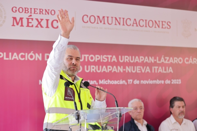 Bedolla y SICT inician ampliación de autopista Siglo XXI de Uruapan-Nueva Italia 