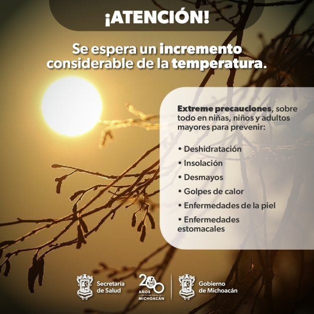 Cuidado con los golpes de calor; evítalos con estas recomendaciones de la SSM 