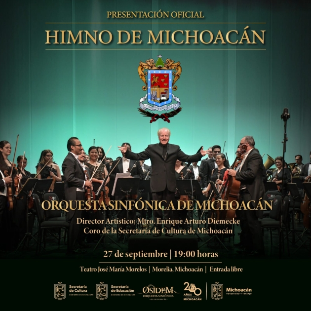 Próximo viernes, presentación del himno oficial de Michoacán: Secum 