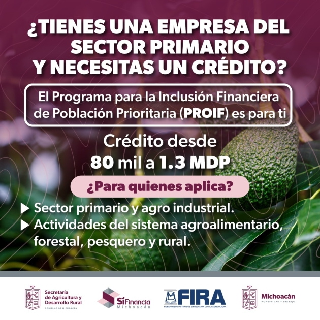 Créditos para proyectos productivos agrícolas hasta por 1.2 mdp con Sí Financia 