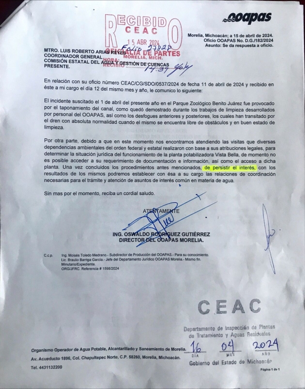 ¡Algo esconde el OOAPAS! Negó acceso a CEAC para inspeccionar potabilizadora de Santa María 