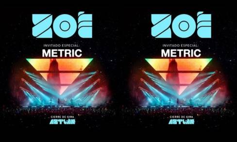  Zoé en el Auditorio Nacional acompañados de Metric la Banda Canadiense, junio 28 y 29,  2019 . 