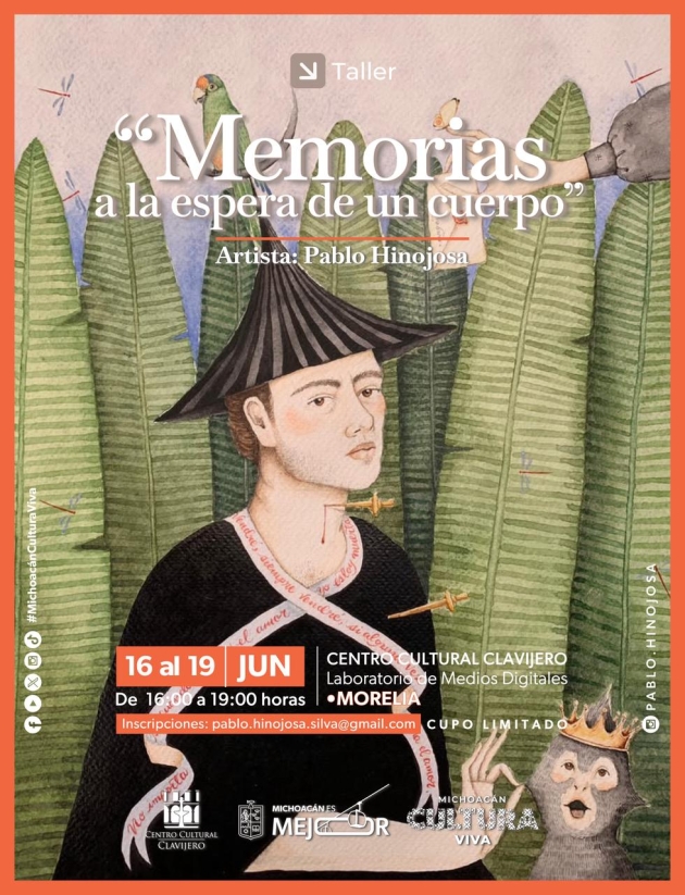 Aprende técnicas mixtas de autorretrato con Pablo Hinojosa en el Centro Cultural Clavijero