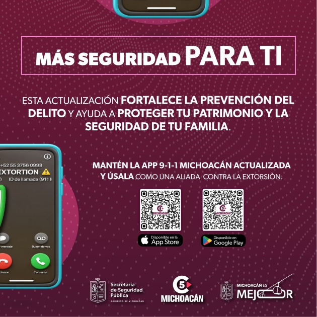 App 911 Michoacán se actualiza y ahora detectará llamadas de extorsión en tiempo real