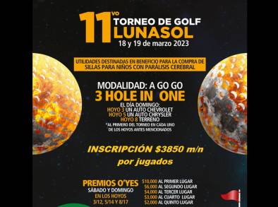 Club Rotario Morelia Invita al 11vo Torneo de Golf LunaSol 18 y 19 de Marzo 2023 