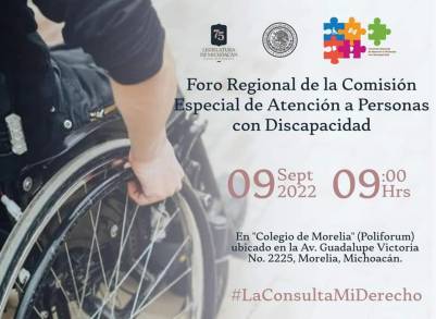 Convoca Víctor Zurita a Foro Regional de la Comisión Especial de Atención a Personas con Discapacidad 