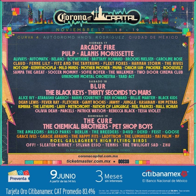 Con super Cartel el Corona Capital 2023 será sin duda de los Mejores Encuentros de Música en México