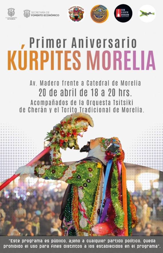 Con música y folclor invita Colectivo Kúrpites Morelia a celebrar su 1er Aniversario 