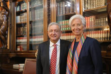 AMLO Se reune con la directora Gerente del Fondo Monetario Internacional  Christine Lagarde.