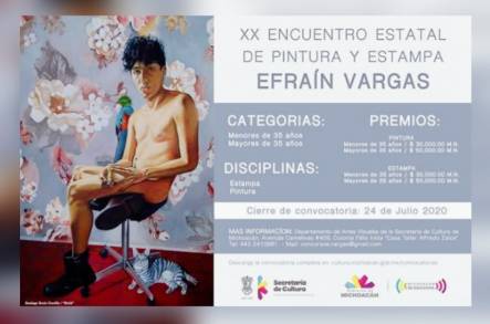 Invitan a premiación virtual del Encuentro Estatal de Pintura y Estampa Efraín Vargas