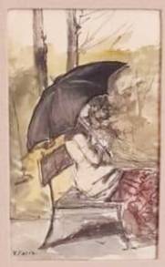 Mujer con Paraguas de Félix Parra, pieza del mes en el MACAZ 