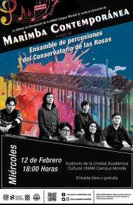 Ensamble de Percusiones del Conservatorio de las Rosas ofrece Concierto de Marimba 