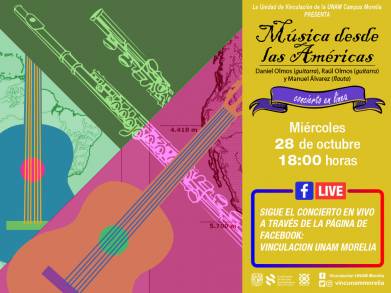 El Programa Artístico a Distancia de UNAM Campus Morelia presenta: Música desde las Américas   