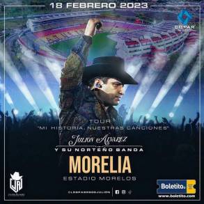 El Estadio Morelos escenario del Sensacional Julión Ãlvarez el próximo 18 de Febrero 2023 