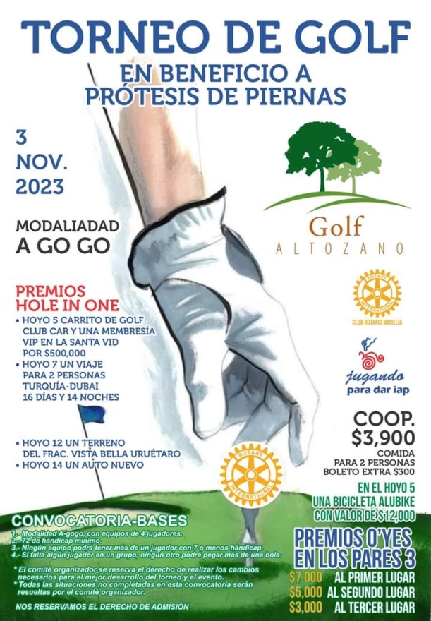 Club Rotario Organiza 1er Torneo De Golf en Beneficio de Personas que Necesiten Prótesis de Piernas