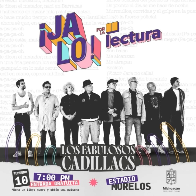 Con Los Fabulosos Cadillacs se realizará el próximo Jalo por la Lectura en Morelia Michoacán