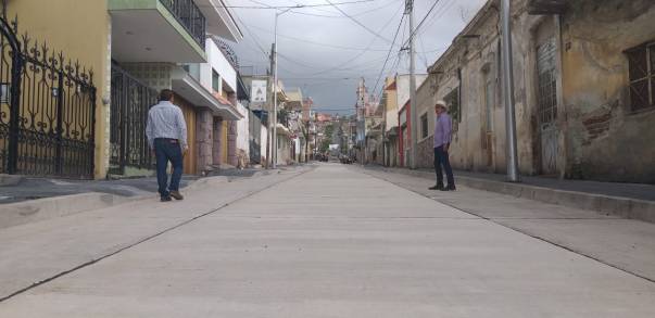 Al 70%, modernización de calle Tepeyac en Sahuayo