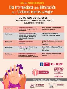 Del 17 al 19 de noviembre Gobierno de Morelia realizará el Congreso de Mujeres